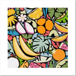 Colorful Tropical Fruits / Tiki Vibes Posters and Art